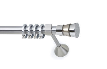 Κουρτινόξυλο φ25 inox m.Triplet